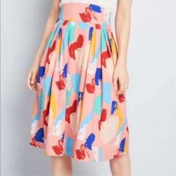 Vintage Flared A-line Pleated Skirt